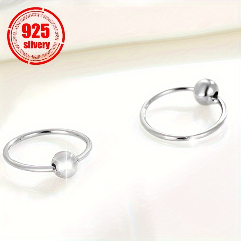 925 Sterling Silver Round Bead Stud Earrings